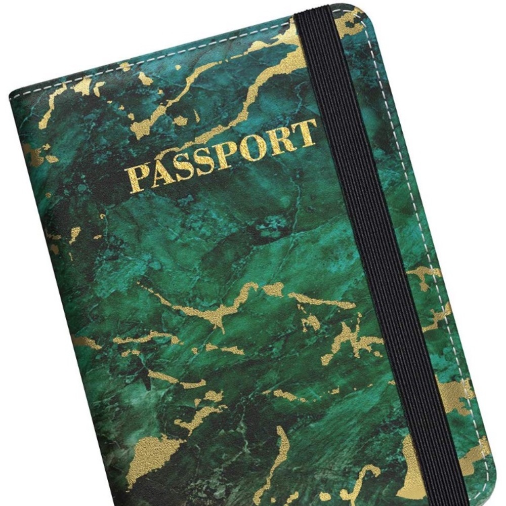 Mens Marble Green Passport Holder New